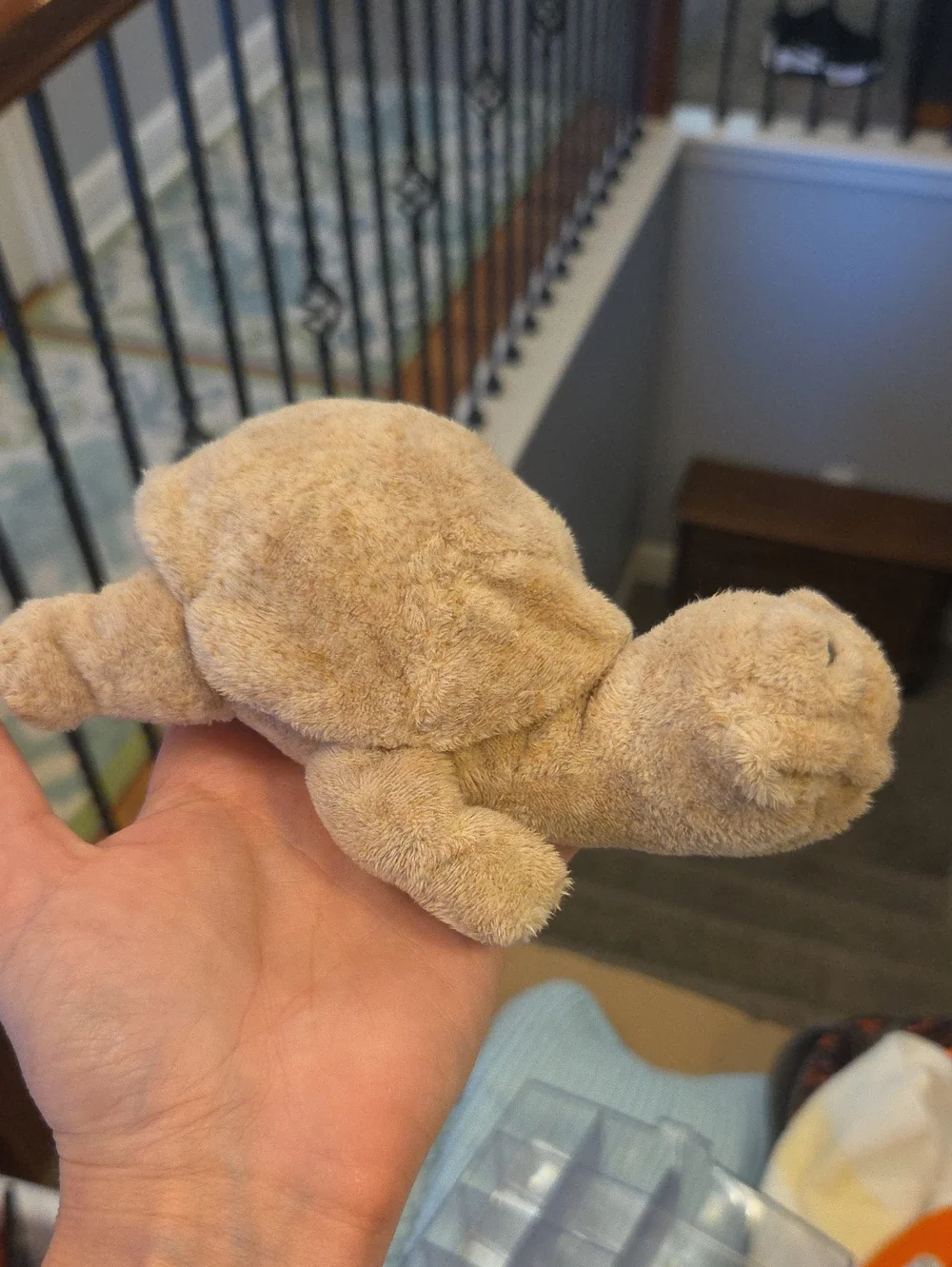 Plush Small Pet Turtle Toy in Light Brown